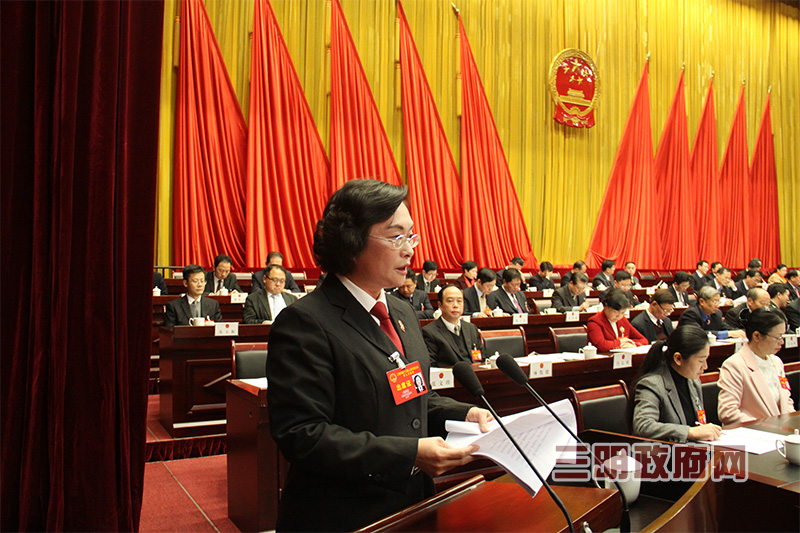市中级人民法院代院长姚丽青在会上作报告